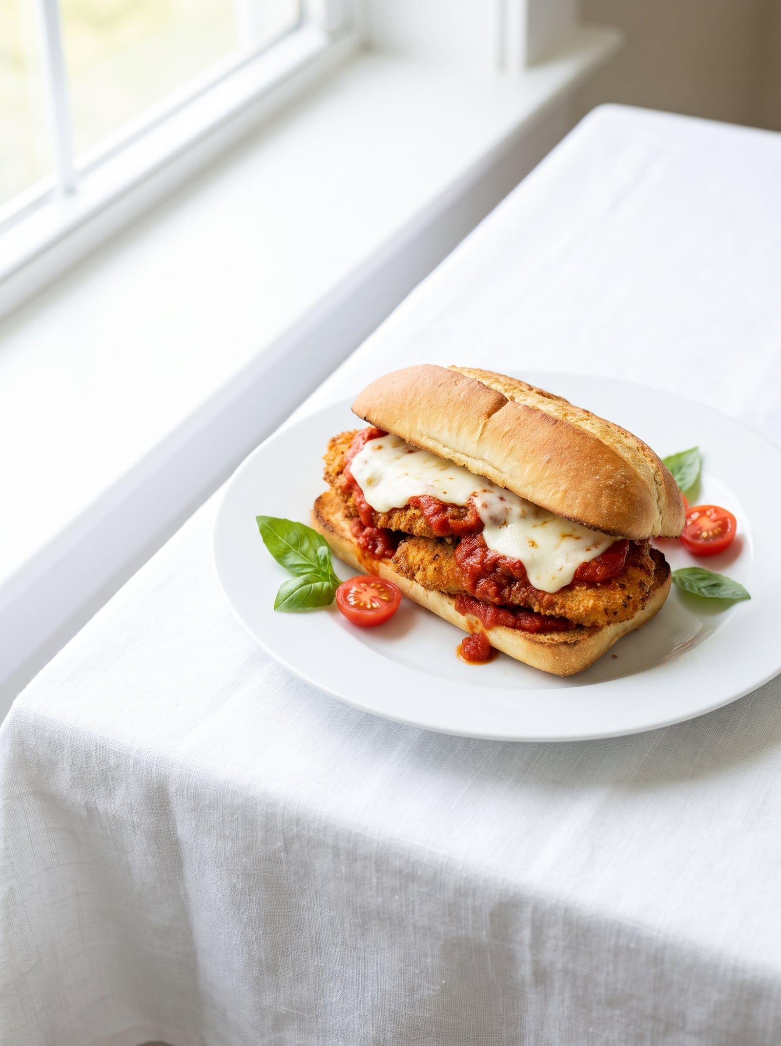 A chicken parmigiana hero
