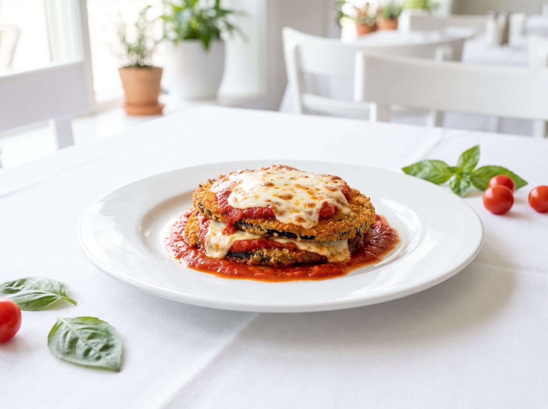 Layered eggplant parmigiana